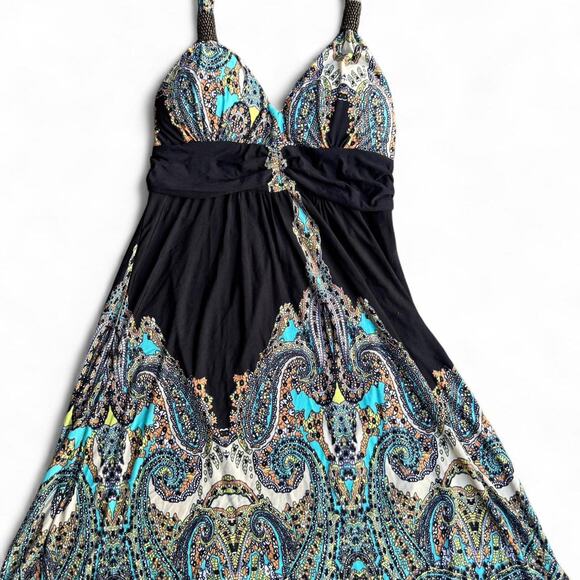 Blue and black paisley print - Picture 1 of 6
